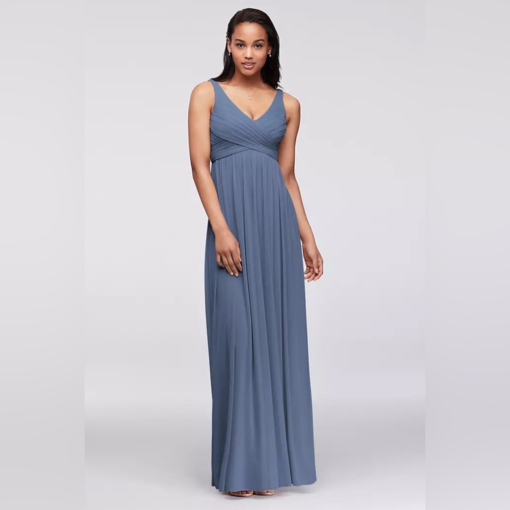 David's Bridal Slate Blue ALine Gown, Sz 4